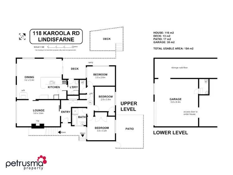 Floorplan of Homely house listing, 118 Karoola Road, Lindisfarne TAS 7015