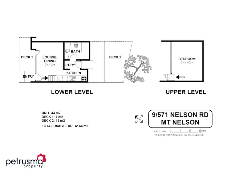 Floorplan of Homely unit listing, 3/571 Nelson Road, Mount Nelson TAS 7007