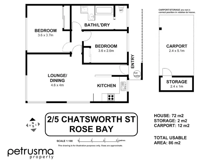 Floorplan of Homely unit listing, 2/5 Chatsworth Street, Rose Bay TAS 7015