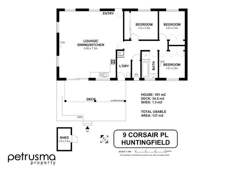 Floorplan of Homely house listing, 9 Corsair Place, Huntingfield TAS 7055