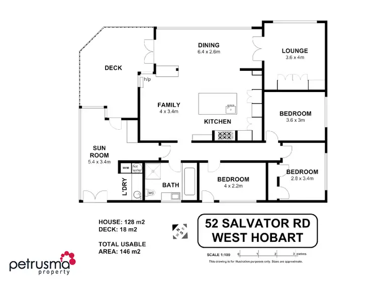 Floorplan of Homely house listing, 52 Salvator Road, West Hobart TAS 7000