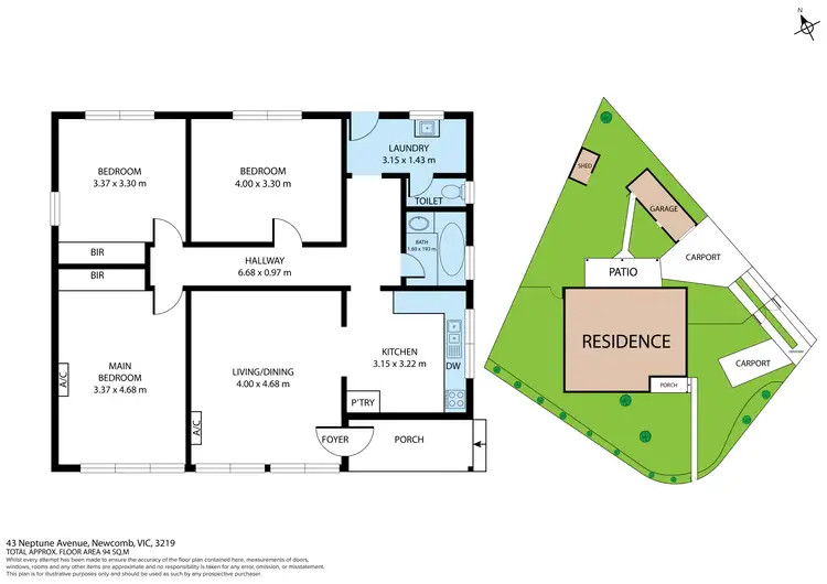 Floorplan of Homely house listing, 43 Neptune Ave, Newcomb VIC 3219