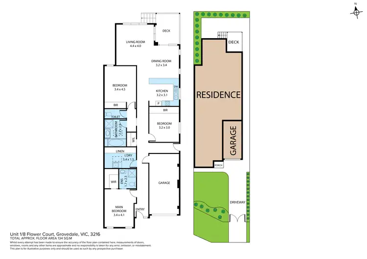 Floorplan of Homely unit listing, 1/8 Flower Ct, Grovedale VIC 3216