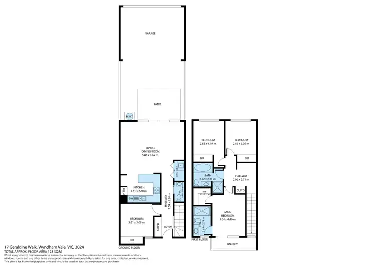 Floorplan of Homely townhouse listing, 17 Geraldine Walk, Wyndham Vale VIC 3024