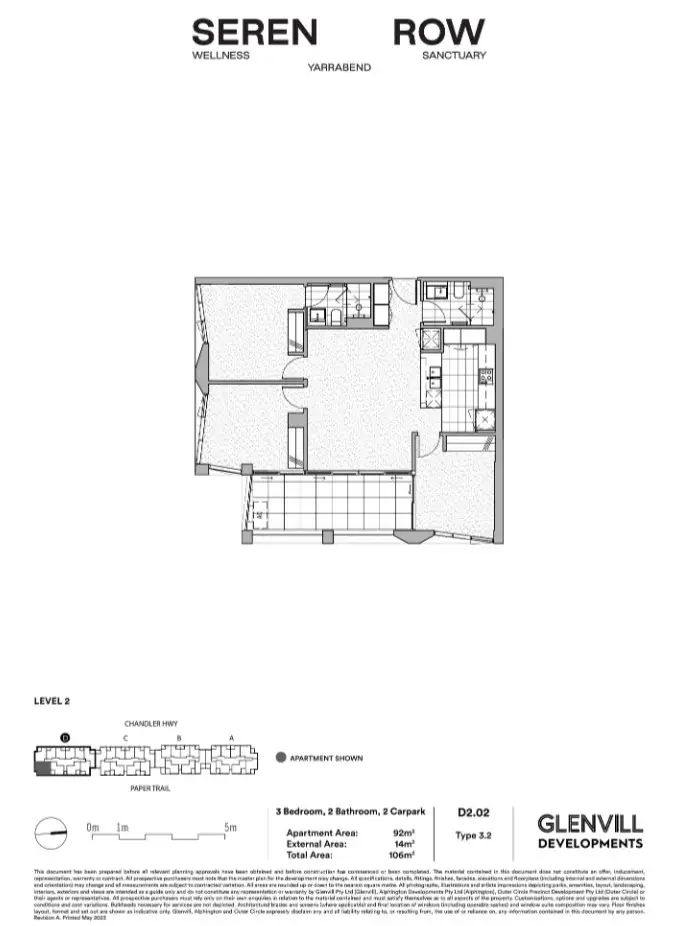 Floorplan of Homely apartment listing, LOT D2.02/202DH, 39A Mills Boulevard, Alphington VIC 3078