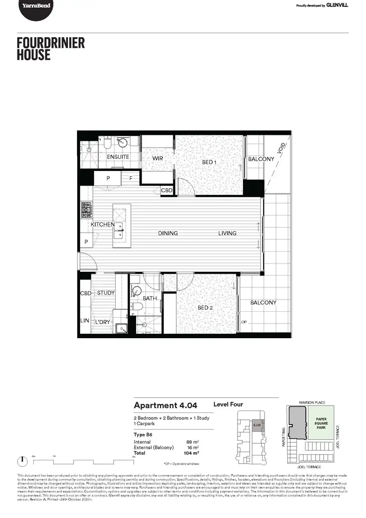 Floorplan of Homely apartment listing, LOT 4.04, 14 Paper Trail, Alphington VIC 3078