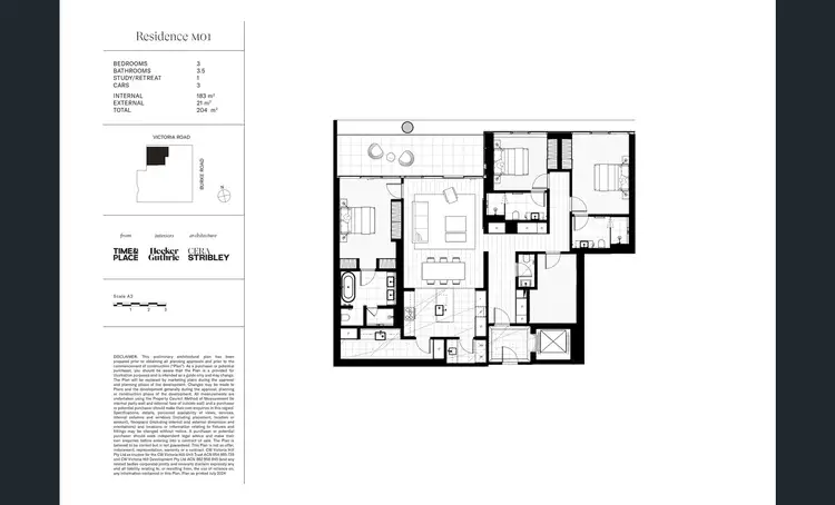 Floorplan of Homely apartment listing, M01/166 Victoria Road, Camberwell VIC 3124
