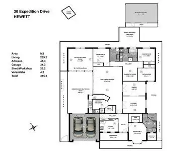 Floorplan of Homely house listing, 30 Expedition Drive, Hewett SA 5118