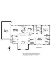 Floorplan of Homely unit listing, 3/16 Bambury Street, Boronia VIC 3155