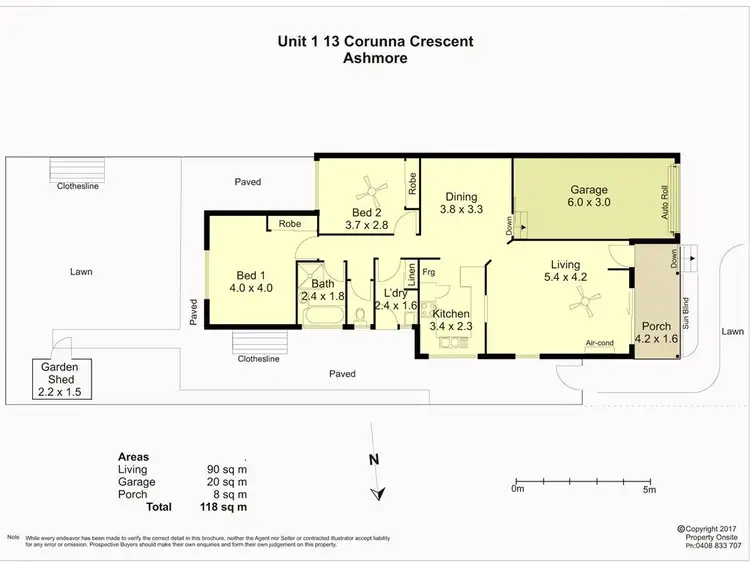 Floorplan of Homely semi-detached listing, 1/13 Corunna Crescent, Ashmore QLD 4214