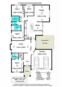 Floorplan of Homely house listing, 31 Toner Crescent, Evanston Park SA 5116
