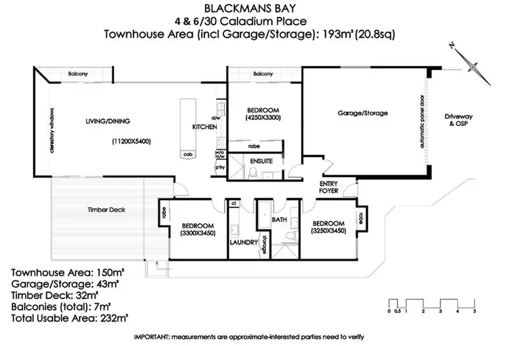 Floorplan of Homely townhouse listing, 4 & 6/30 Caladium Place, Blackmans Bay TAS 7052