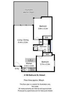 Floorplan of Homely apartment listing, 4/166 Bathurst Street, Hobart TAS 7000