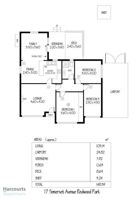 Floorplan of Homely house listing, 17 Somerset Avenue, Redwood Park SA 5097