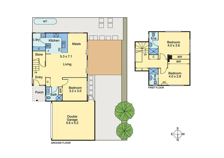 Floorplan of Homely townhouse listing, 2/142 New Street, Ringwood VIC 3134