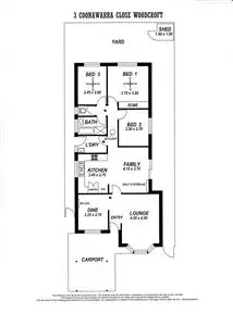 Floorplan of Homely house listing, 3 Coonawarra Close, Woodcroft SA 5162