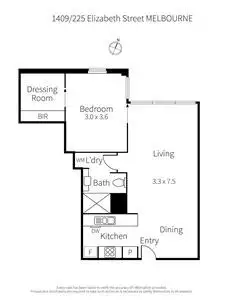 Floorplan of Homely apartment listing, 1409/225 Elizabeth Street, Melbourne VIC 3000