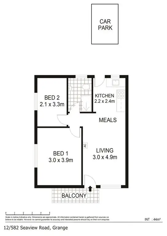 Floorplan of Homely unit listing, 12/582 Seaview Road, Grange SA 5022