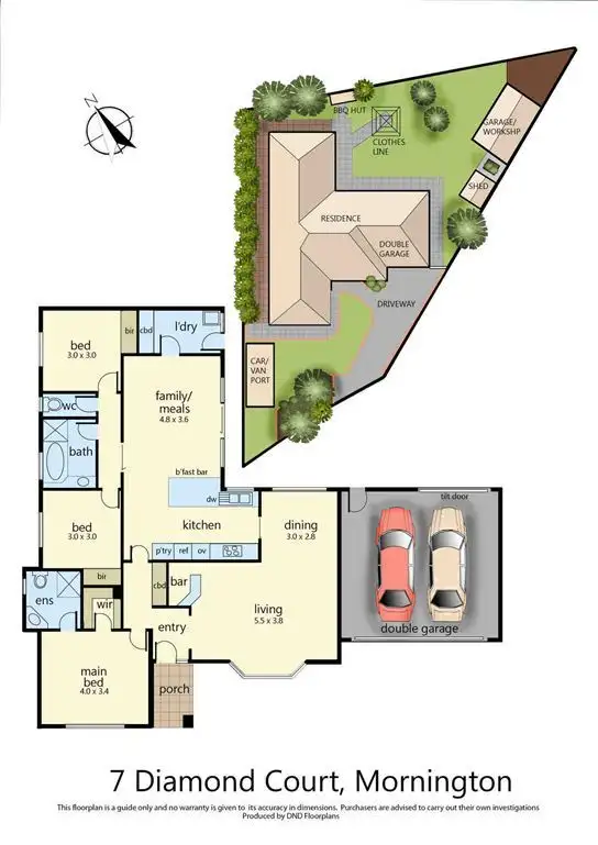Floorplan of Homely house listing, 7 Diamond Court, Mornington VIC 3931