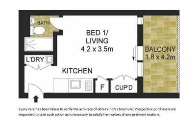 Floorplan of Homely apartment listing, 1201/7 Yarra Street, South Yarra VIC