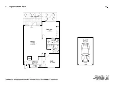Floorplan of Homely apartment listing, 1/12 Magdala Street, Ascot QLD
