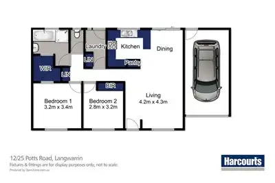 Floorplan of Homely unit listing, 12/25 Potts Road, Langwarrin VIC