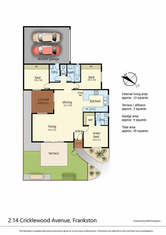 Floorplan of Homely unit listing, 2/14 Cricklewood Avenue, Frankston VIC 3199
