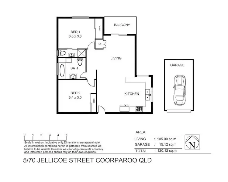 Floorplan of Homely unit listing, 5/70 Jellicoe Street, Coorparoo QLD 4151