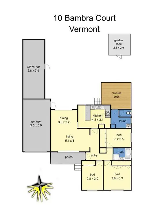 Floorplan of Homely house listing, 10 Bambra Court, Vermont VIC 3133