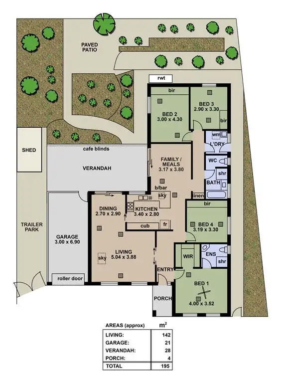 Floorplan of Homely house listing, 4 Andrew Court, Aberfoyle Park SA 5159