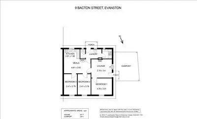 Floorplan of Homely semi-detached listing, 9 Bacton Street, Evanston SA 5116