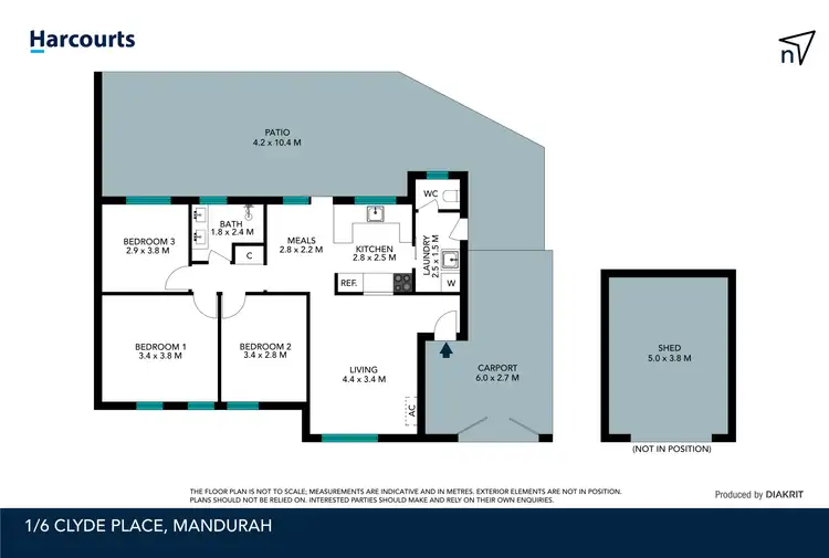 Floorplan of Homely unit listing, 1/6 Clyde Place, Mandurah WA 6210
