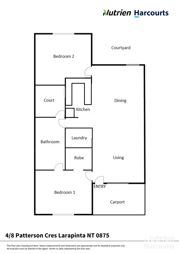 Floorplan of Homely unit listing, 4/8 Patterson Crescent, Larapinta NT 875