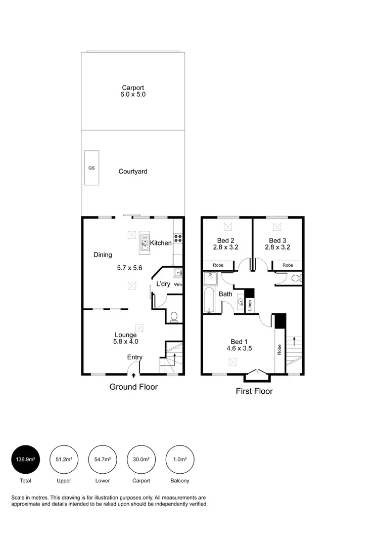 Floorplan of Homely townhouse listing, 7/9 Eurilpa Avenue, Everard Park SA 5035