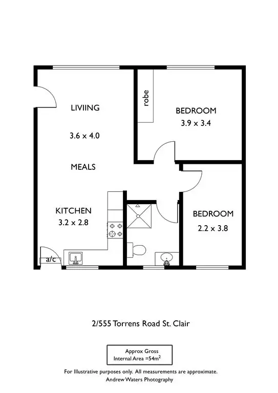 Floorplan of Homely unit listing, 2/555 Torrens Road, St Clair SA 5011