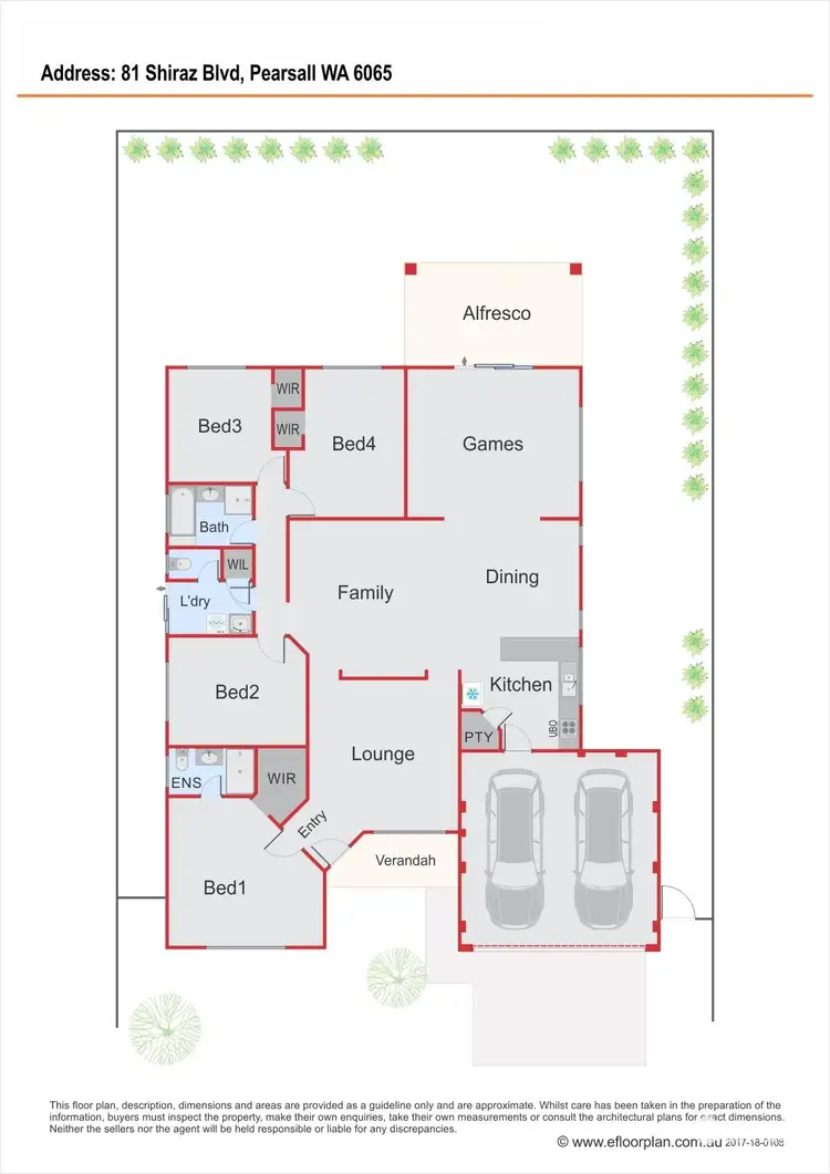 Floorplan of Homely house listing, 81 Shiraz Boulevard, Pearsall WA 6065