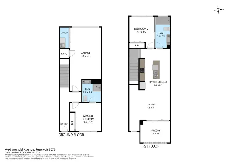 Floorplan of Homely townhouse listing, 6/95 Arundel Avenue, Reservoir VIC 3073