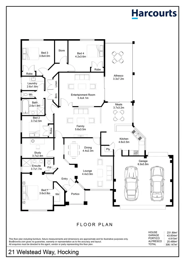 Floorplan of Homely house listing, 21 Welstead Way, Hocking WA 6065