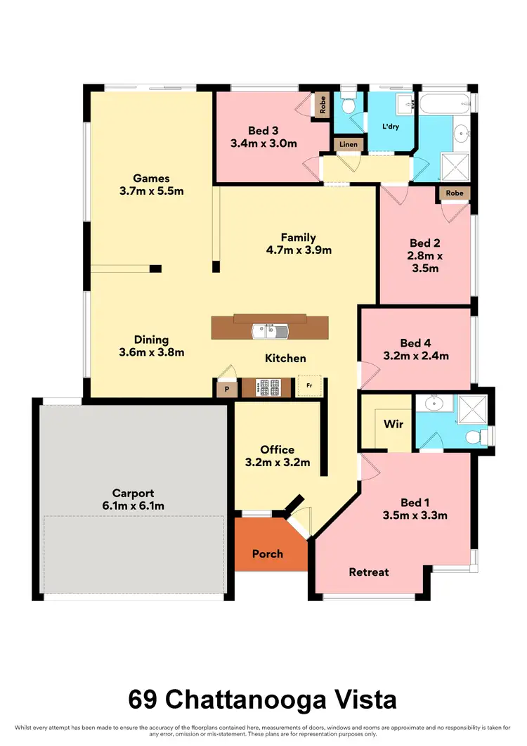 Floorplan of Homely house listing, 69 Chattanooga Vista, Clarkson WA 6030