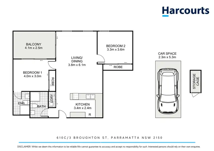 Floorplan of Homely unit listing, 610c/3 Broughton Street, Parramatta NSW 2150