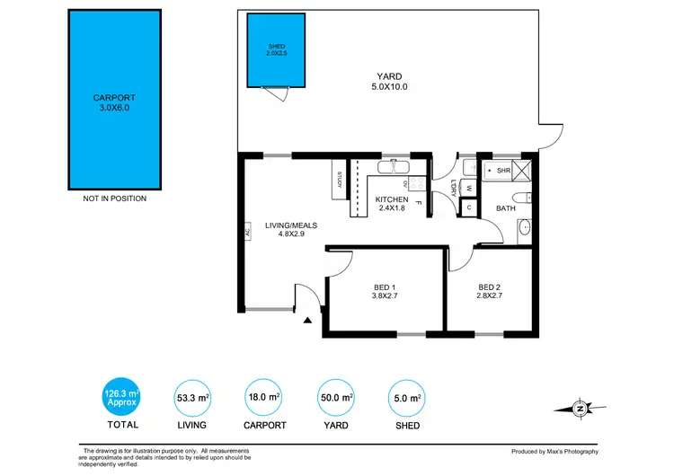 Floorplan of Homely unit listing, 1/63 Wembley ave, Hectorville SA 5073