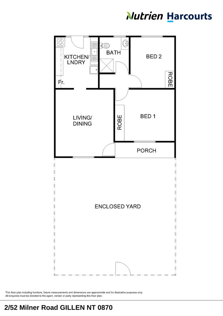 Floorplan of Homely unit listing, 2/52 Milner Road, Gillen NT 870