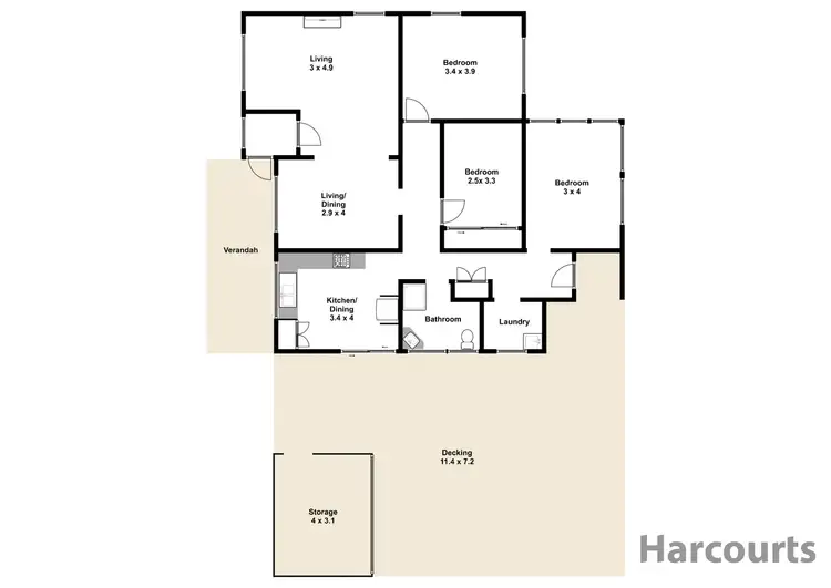 Floorplan of Homely house listing, 3 Queen Street, Moe VIC 3825