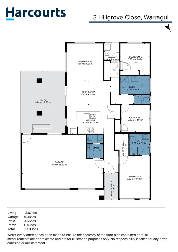 Floorplan of Homely house listing, 3 Hillgrove Close, Warragul VIC 3820