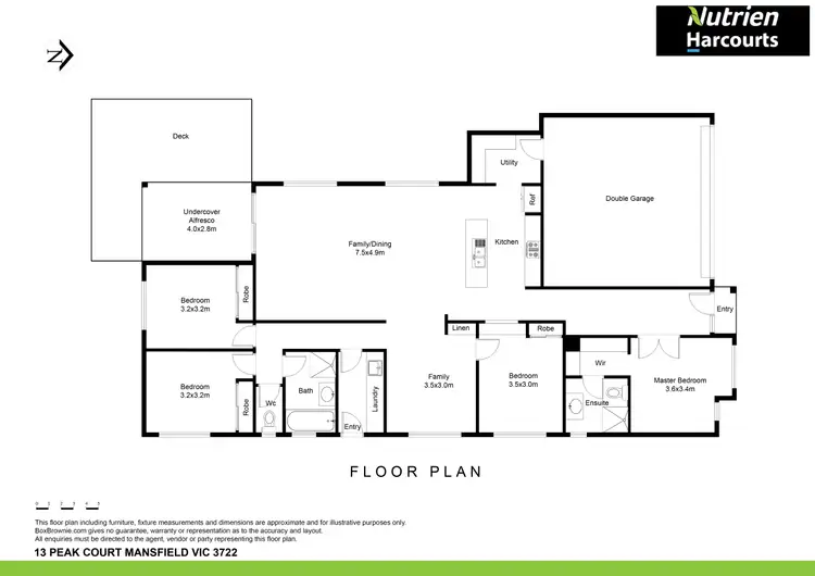 Floorplan of Homely house listing, 13 Peak Court, Mansfield VIC 3722
