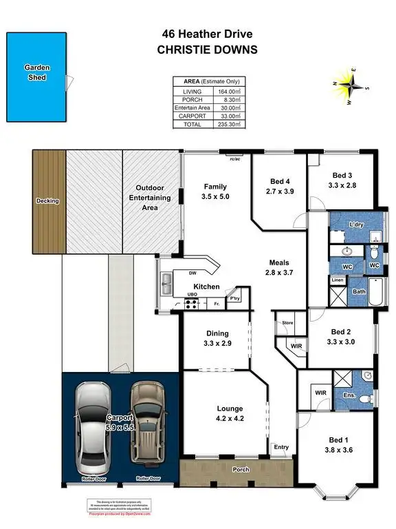 Floorplan of Homely house listing, 46 Heather Drive, Christie Downs SA 5164