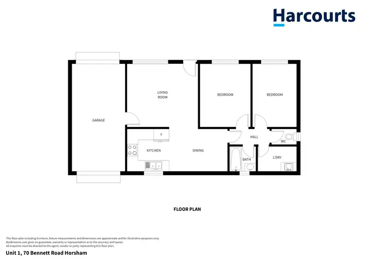 Floorplan of Homely unit listing, 1/70 Bennett Road, Horsham VIC 3400
