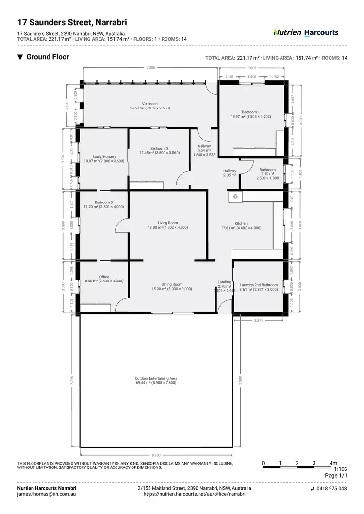 Floorplan of Homely house listing, 17 Saunders Street, Narrabri NSW 2390