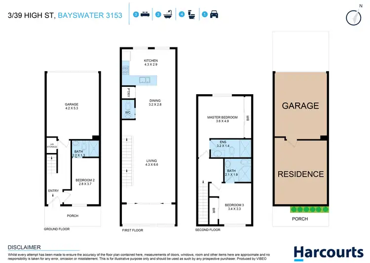 Floorplan of Homely townhouse listing, 3/39 High Street, Bayswater VIC 3153