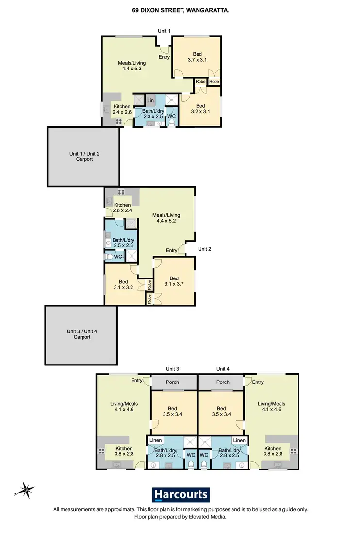 Floorplan of Homely house listing, 1-4/69 Dixon Street, Wangaratta VIC 3677